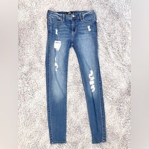 Hollister Mid Rise Super Skinny Jeans Ripped Women’s Size 28x30